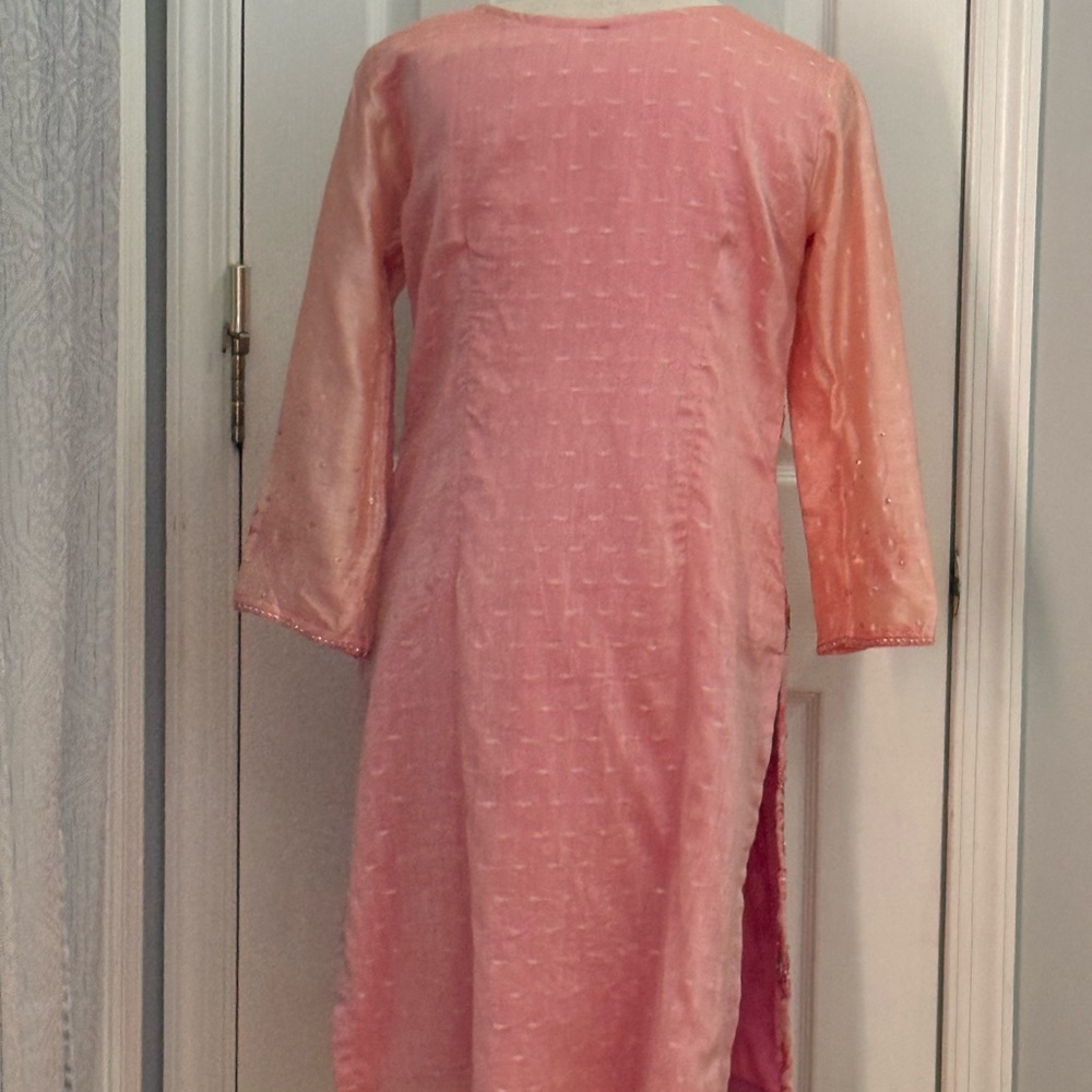 Pakistani/indian Pink embroidered Sequined dress . Hand made - Picture 2 of 16